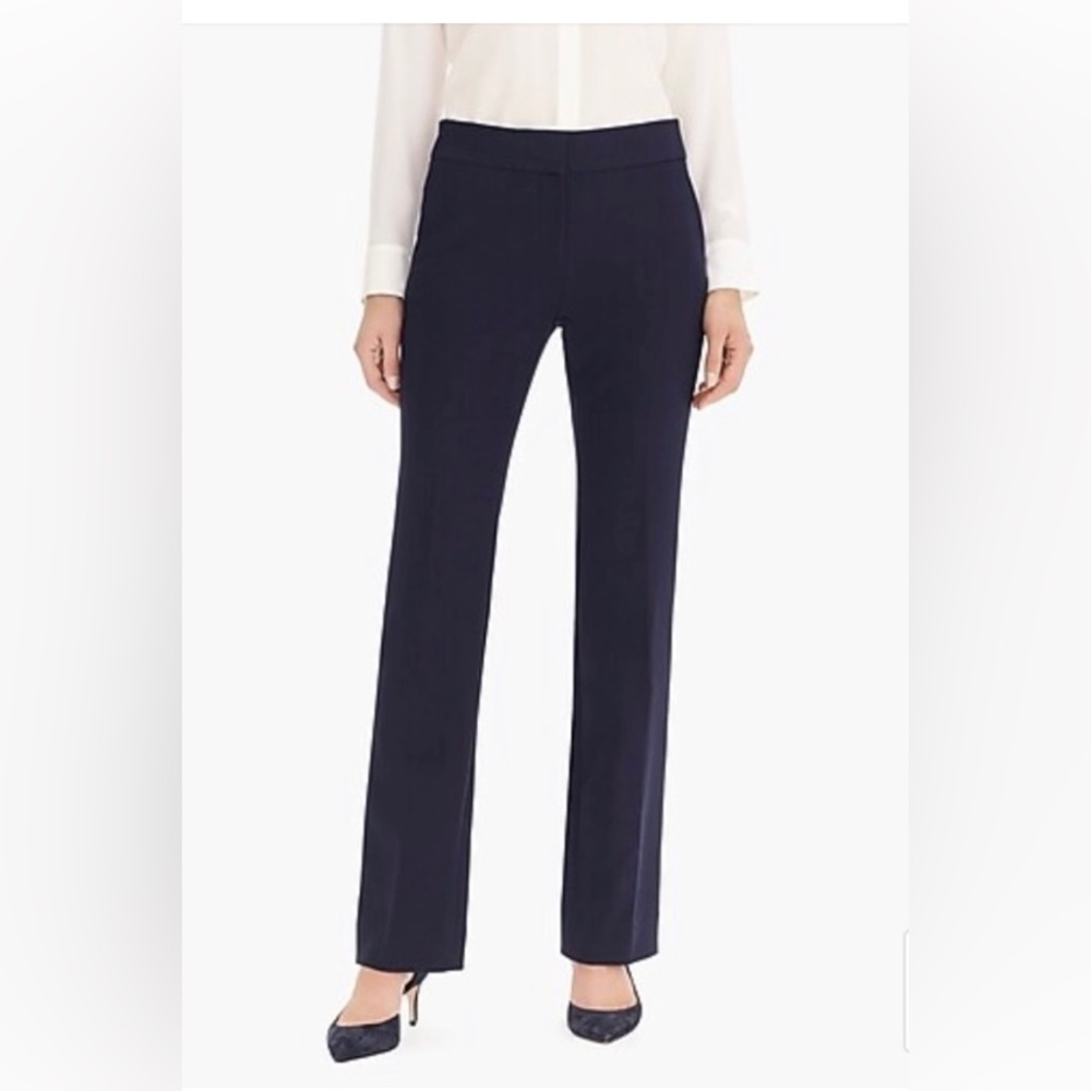J Crew | Edie full-length trouser in four-season stretch | Navy | Size 6